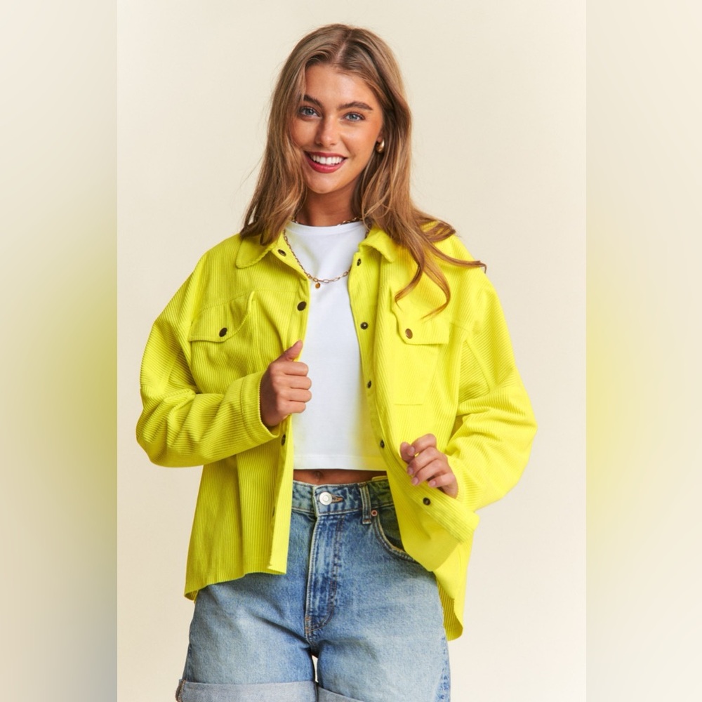 J.NNA Snap Down Long Sleeve High Low Shacket